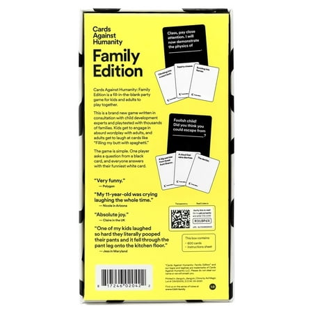 Cards Against Humanity - Cards Against Humanity: Family Edition Main Game - Black/White