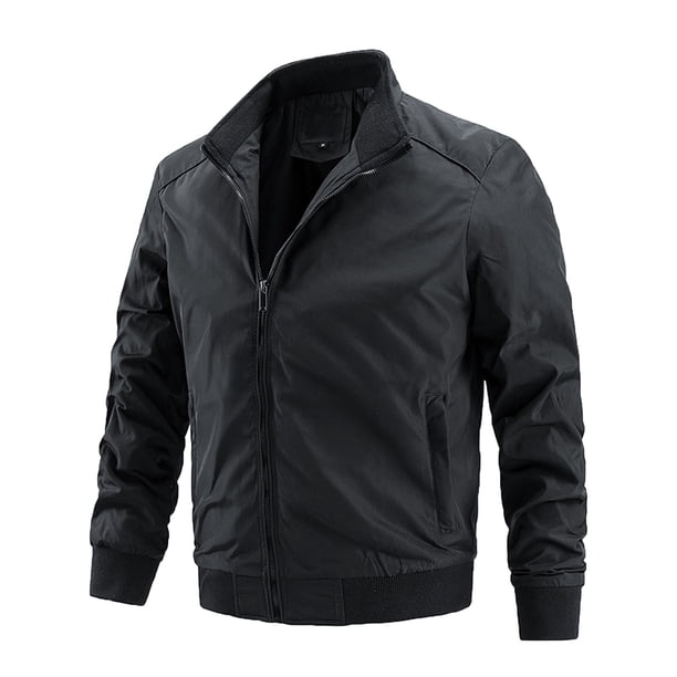 Abrigo informal Pompotops para Hombre Otoño Cremallera Solapa
