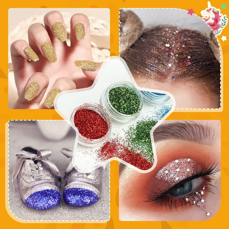 Kit Tatuaggi Glitter Per Bambini - 42 Colori Con Glitter Fluorescenti, Stencil E Strass - Gioco Creativo E Sicuro - Foto 7
