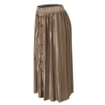 thumbnail image 4 of Women's Elastic Waist Party Metallic Shiny Accordion Pleated Midi Skirt plus Size Leather Skirt Leather Skirt plus Size Knee Length Skirt Skirt Pants Can Can Skirt Twin Bed Skirt Tan Skirt Bathing, 4 of 6