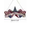 thumbnail image 4 of huayou America Flag Patriotic Wooden Wall Sign, 4th of July Red White Blue Star Door Hanger Decoration, for Wall, Porch, Walkway, Window, Front Door, Outdoor Indoo Home Decor, 4 of 10