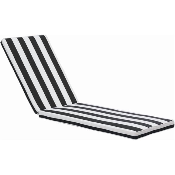 Outdoor Lounge Chair Cushion Replacement Patio Funiture Seat Cushion Chaise Lounge Cushion (Black White)