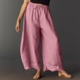 thumbnail image 5 of Evdexr Palazzo Pants for Women Lace Trim Drawstring Trousers 2026 Summer Elastic Palazzo Pant Lightweight High Waisted Flowy Boho with Pockets L, 5 of 5