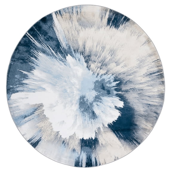 SAFAVIEH Lagoon Elijah Abstract Area Rug, Beige/Blue, 6'7" x 6'7" Round