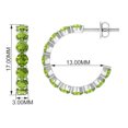 thumbnail image 4 of Rosec Jewels Natural Peridot Hoop Earrings for Women - August Birthstone Earrings - AAA Quality - Ready to Gift with Jewelry Box, 10K White Gold, 4 of 5