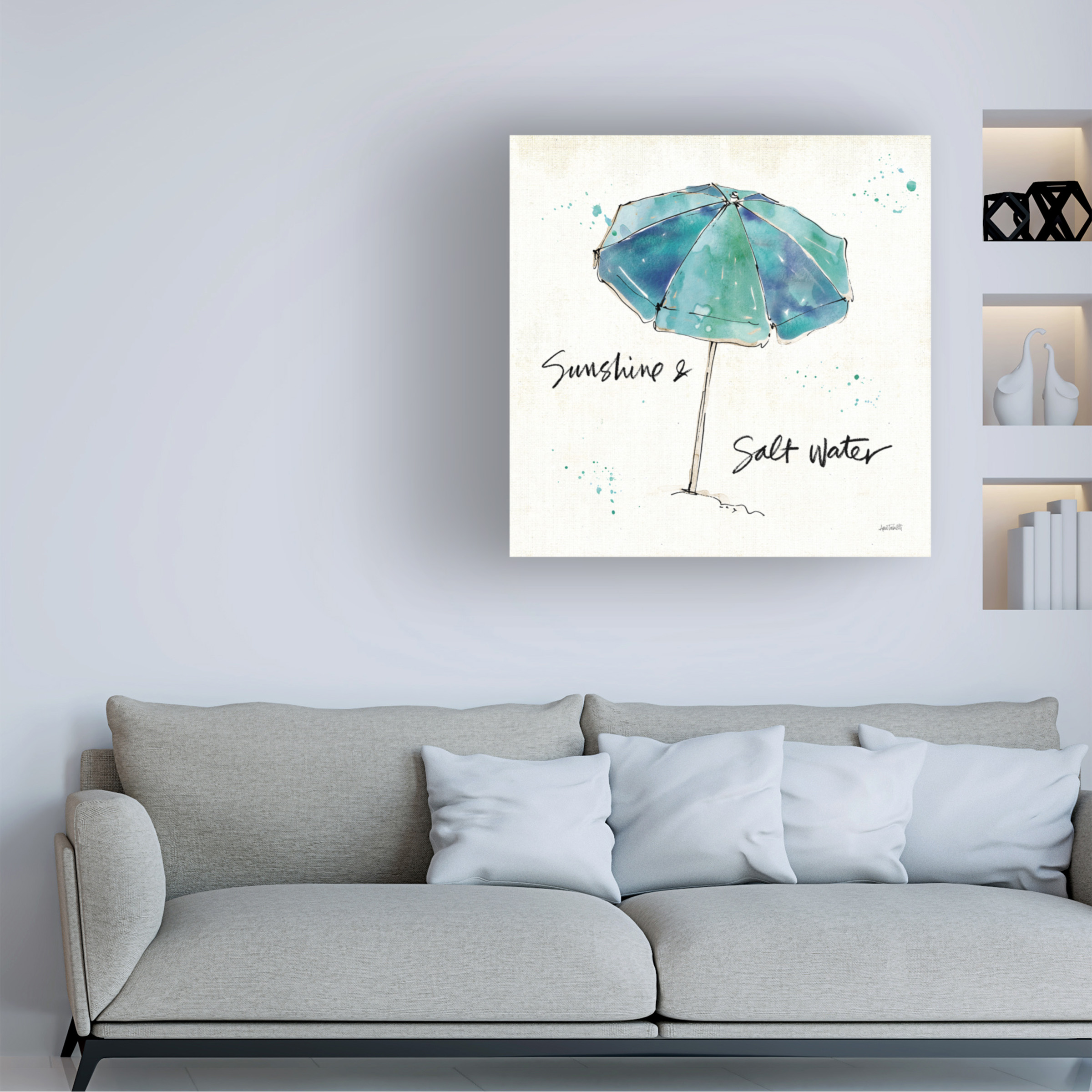 Anne Tavoletti 'Beach Divas IX Aqua' Canvas Art