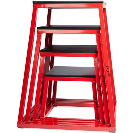 JFIT Plyometric Boxes - Made in Taiwan NO Assembly Required Single - Height Box Set and Adjustable Box Options Plyometric Platform and Jumping Agility Box for Training Conditioning Strength Training