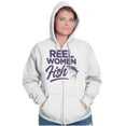 thumbnail image 5 of Reel Women Fish Cute Girly Fishing Zip Hoodie Sweatshirt Women Brisco Brands L, 5 of 6