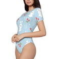 thumbnail image 2 of Naloa Easter Rabbit Women's Short-Sleeved Onesie, One-Piece Swimsuit for Parties, dates, clubs - Small, 2 of 9
