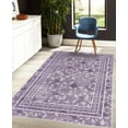 thumbnail image 4 of Floral Decorative Rug, Exotic Flower Petals in Rounds Geometric Tropical Jungle Composition, Quality Carpet for Bedroom Dorm and Living Room, 6 Sizes, Purple Violet and Lilac, by Ambesonne, 4 of 4