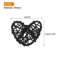 thumbnail image 2 of Uxcell 8Pcs Heart Shaped Rattan Ball Vase Filler Natural Rattan for Wedding Home Decoration Black 2 in, 2 of 5