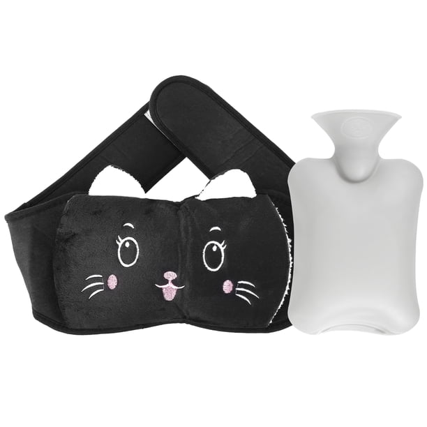 Muyoka Botella de agua caliente Linda bolsa de agua caliente con funda de felpa para la cintura Bolsa de agua caliente suave y cálida Bolsa de agua caliente de goma reutilizable para aliviar el dolor Muyoka Hogar