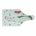 thumbnail image 1 of I Love You Cutting Board, Panda Bear Holding a Balloon Hearts Playroom Watercolor Art, Decorative Tempered Glass Cutting and Serving Board, Wine Bottle Shape, Dark Coral Ivory Grey, by Ambesonne, 1 of 1