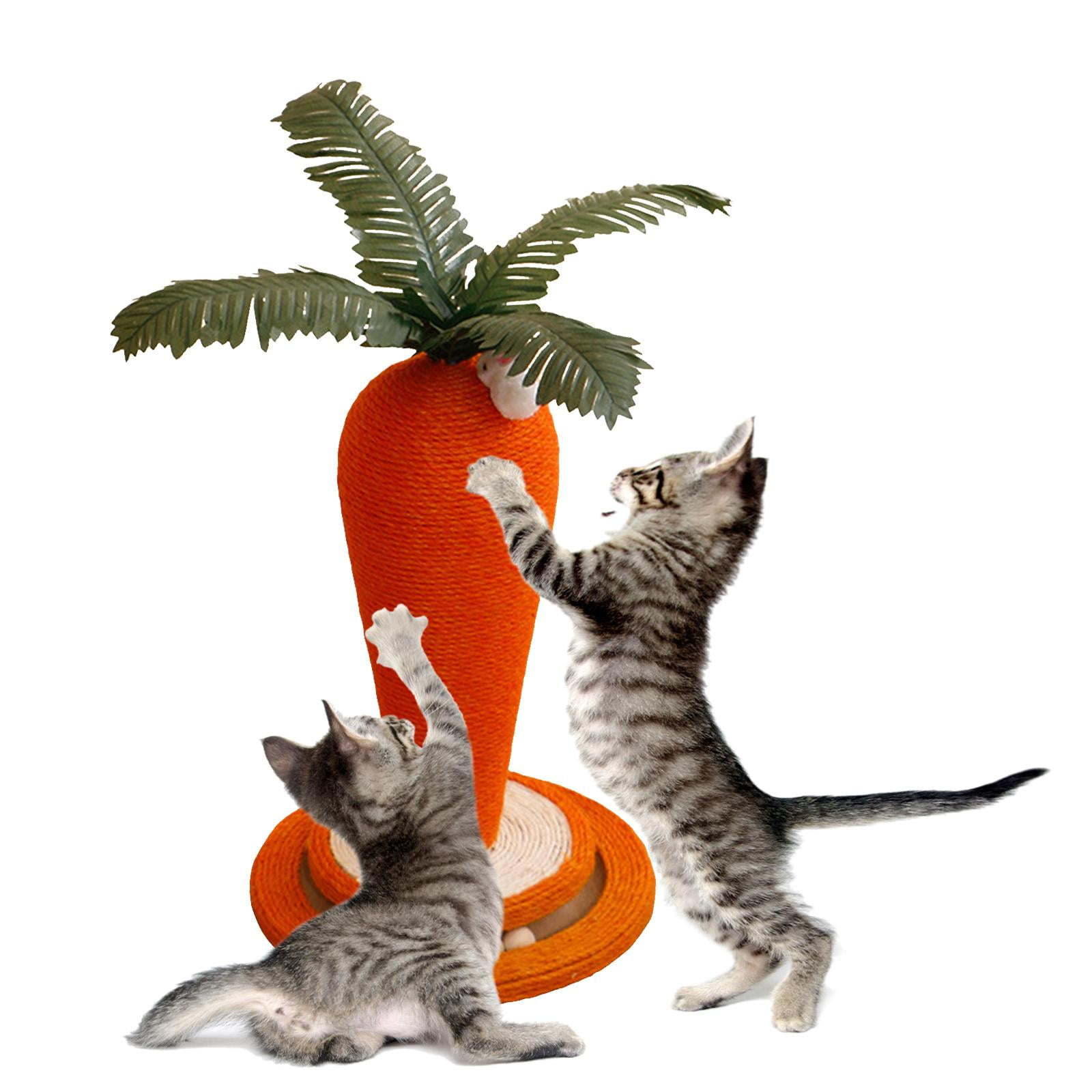 Bvdfgk Carrot-shaped cat scratcher, interactive pet toy, funny carrot-shaped scratching Turntable 30x30x43cm