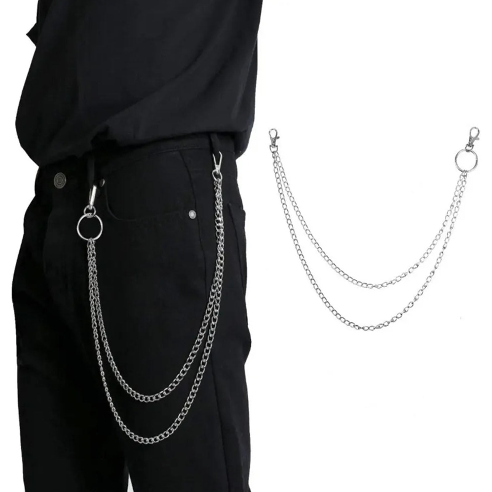 Chains for Pants Pants Chain Double Layer for Rock Music Lovers