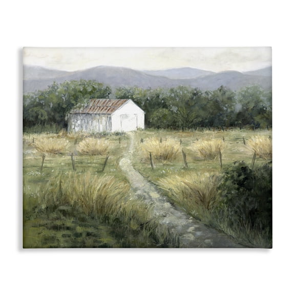 Stupell Industries French Country Traditional White Cottage Path Canvas Art, 20 x 16, by Erica Christopher