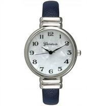 blue snake style band slim case geneva women's bangle cuff watch