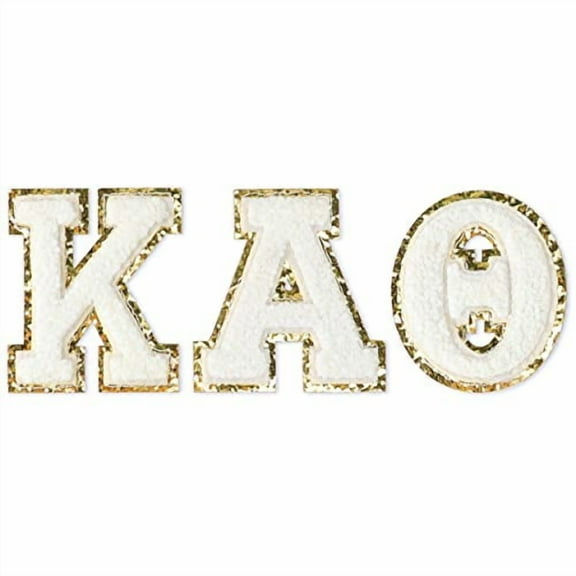 Sorority Shop Kappa Alpha Theta Chenille Letter Stickers - Adhesive Back, Set of 3 Greek Letters
