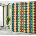 thumbnail image 5 of Ambesonne Geometric Shower Curtain, Half-Pattern Rings, 69"Wx75"L, Orange Teal, 5 of 5