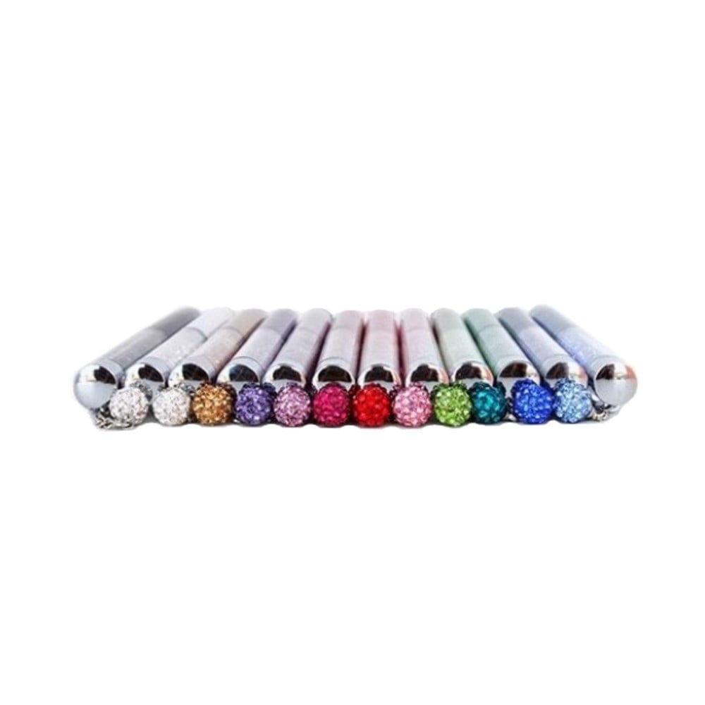 LIGHT BLUE Crystal Ballpoint Pen with Dangling charms Filled With Swarovski Crystal Elements.