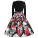 thumbnail image 3 of Vestido ajustado de mujer con estampado de calavera y cuello en V de manga larga para mujer a la moda de Halloween Pompotops hdfakjf7810, 3 of 8