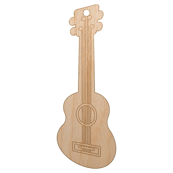 Ukulele Music Instrument Doodle Wood Holiday Christmas Tree Ornament Unfinished DIY Pre-Drilled Craft