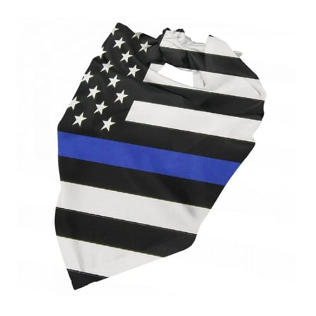 Thin Blue Line Flag Dog Bandana Adjustable Dog Bib Scarf Handkerchief For Large Medium Small Dogs Cats Pets