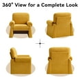 thumbnail image 7 of Oversized Yellow Accent Chair, Comfy Single Armchair with Thick Cushions & Armrests, Modern Upholstered Living Room & Bedroom Reading Chair, 7 of 7
