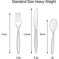 thumbnail image 3 of Cutlery Set Plastic Utensils Clear Forks Spoons Knives Disposable Silverware Heavyweight [300 Combo Box], 3 of 4