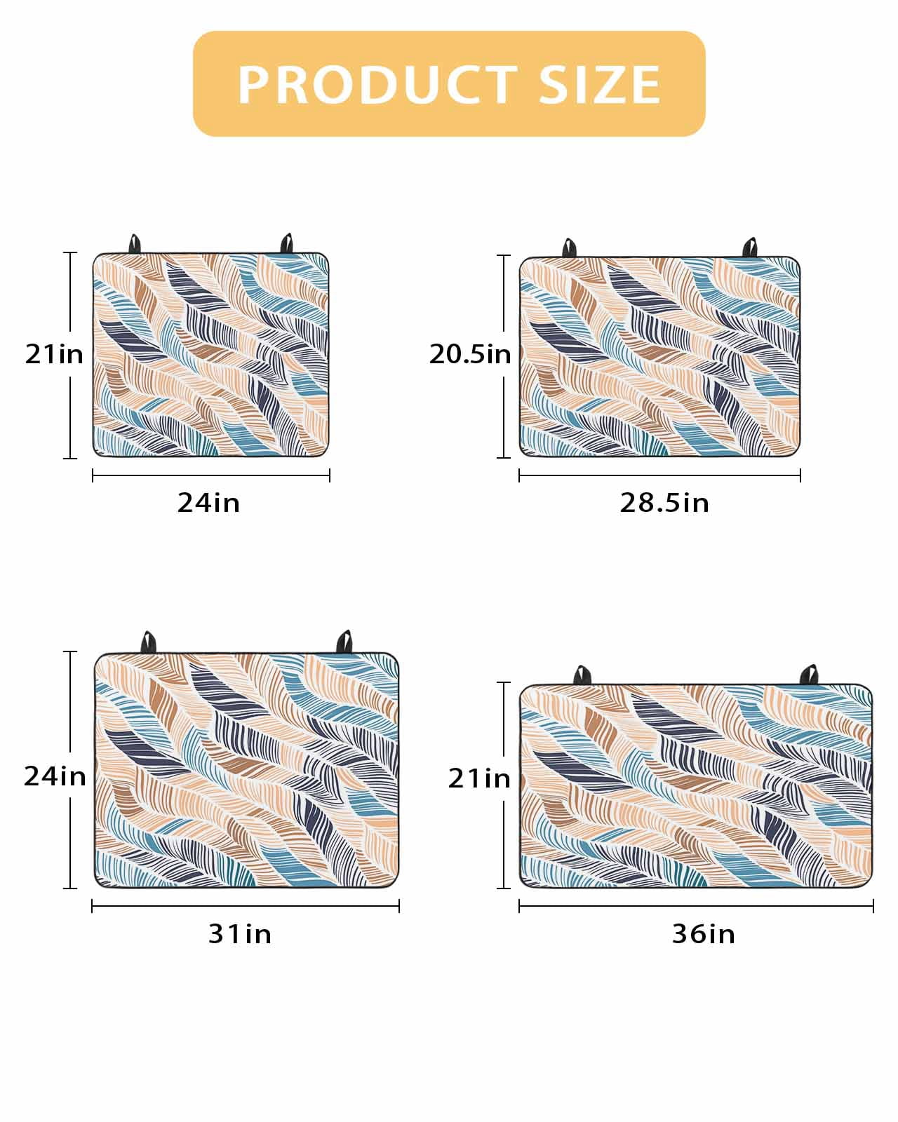 Large Induction Cooktop Protector Mat Ombre Blue Brown Stove Top Covers for Electric Stove, Summer Abstract Coastal Ocean Beach Wave Decorative Stove Burner Cover Mats, Glass Top Stove Cover
