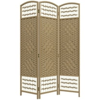 HOMCOM 3 Panel Room Divider, Folding Screen, 5.6', Natural