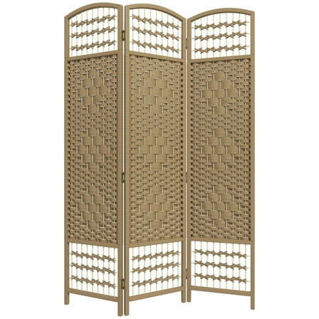 HOMCOM 3 Panel Room Divider, Folding Screen, 5.6', Natural