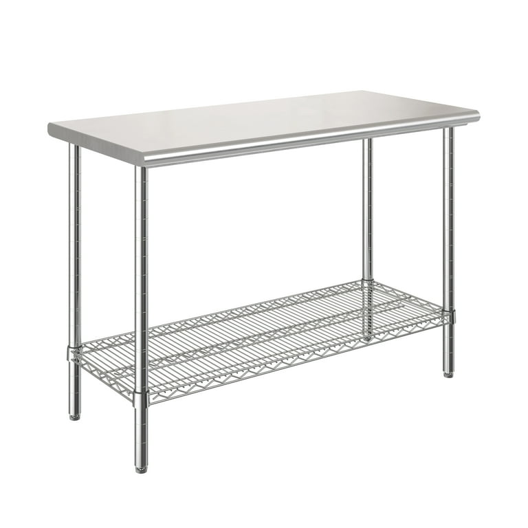 Seville Classics Stainless Steel Kitchen Workbench Rolling Prep
