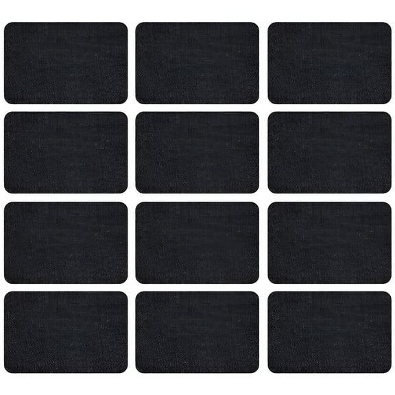 AUQ 12Pcs Iron on Patches Piped Edge Patches for Backpacks Soft & 3D Iron on Patches for Clothes Black