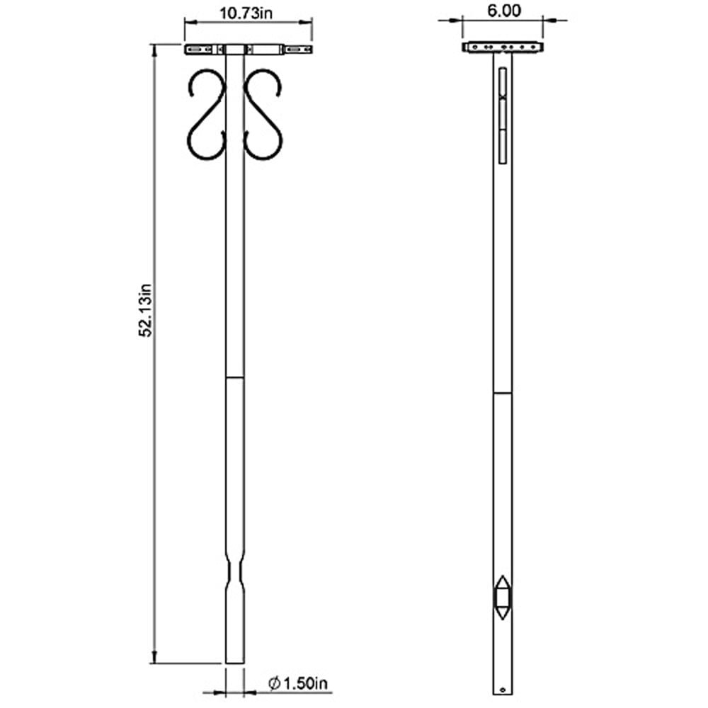 Architectural Mailboxes Decoraitve Round Steel, In-ground Mailbox Post in Black