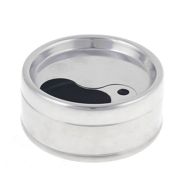 Unique Bargains Silver Tone Stainless Steel Rotated Cap Cigarette Ashtray