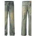 thumbnail image 5 of Mens Distressed Straight Leg Jeans in Washed Denim for Casual Everyday Wear with Slight Stretch and Modern Fit, 5 of 9