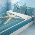 thumbnail image 2 of Erosebridal Ocean Beach Zipper Full Size Comforter Sets with Fitted Sheet and 2 Pillowcases, Sea Starfish Zipper Bedding Set, Reversible, 2 of 7