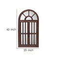 thumbnail image 5 of Benzara BM241158 Mirror with Arched Window Pane Design & Wooden Frame, Brown, 5 of 5