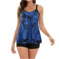 thumbnail image 2 of HaoXianJian Two Piece Swimsuits Swimdress for Women High Waisted V-Neck Bathing Suits Print Tank Top Swimwear with Shorts, 2 of 5