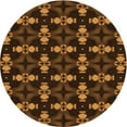 thumbnail image 1 of Ahgly Company Indoor Round Patterned Black Bean Brown Area Rugs, 5' Round, 1 of 6