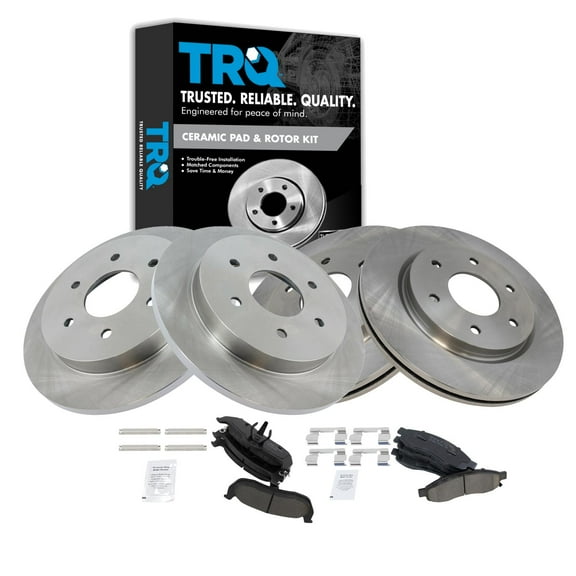 TRQ Front & Rear Ceramic Brake Pad & Rotor Kit for QX56 Nissan Armada Titan BKA11837 Fits select: 2005-2006 INFINITI QX56