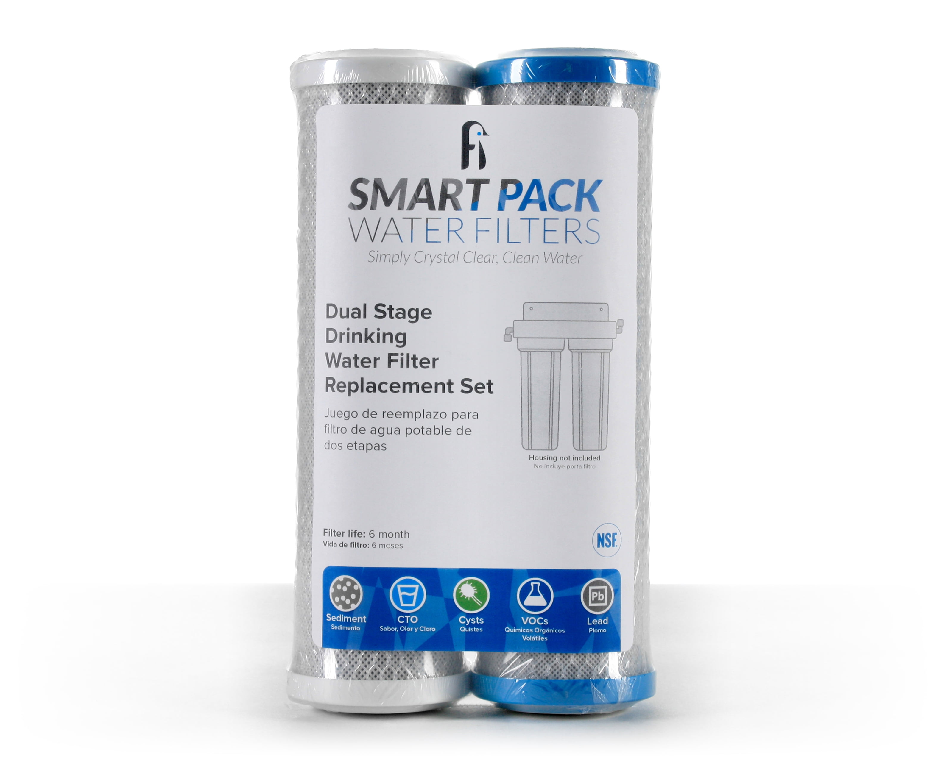 Dual Stage Drinking Water Replacement Filter Set, Standard 10", filters