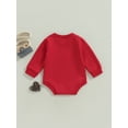 thumbnail image 4 of hirigin Baby Girls Valentine's Day Casual Romper Red Long Sleeve O Neck Letter Print Playsuit, 4 of 8