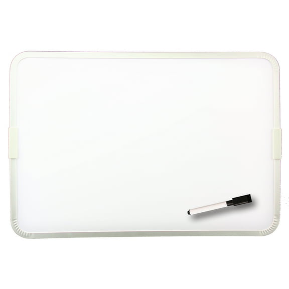 Flipside Products Two-Sided Aluminum Framed, Magnetic Dry Erase Board w/Pen, 12" x 17.5"