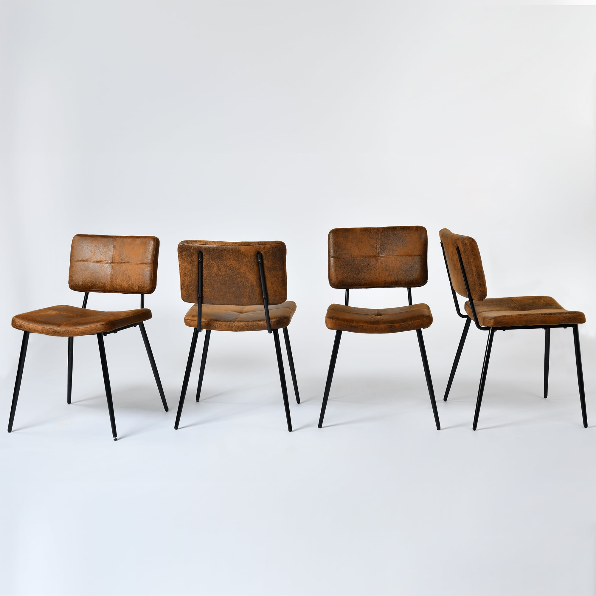 Homy Casa - Ensemble de 4 chaises de salle à manger rembourrées, assise en suédine et entretien facile