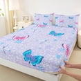 thumbnail image 3 of Homewish Flying Dragonflies Butterflies Twin Sheet Sets 3pcs for Boys Girls,Spring Garden Twin Fitted Sheet Microfiber,Chic Flowers Breathable Flat Sheet,Microfiber Bedroom Decor, 3 of 7