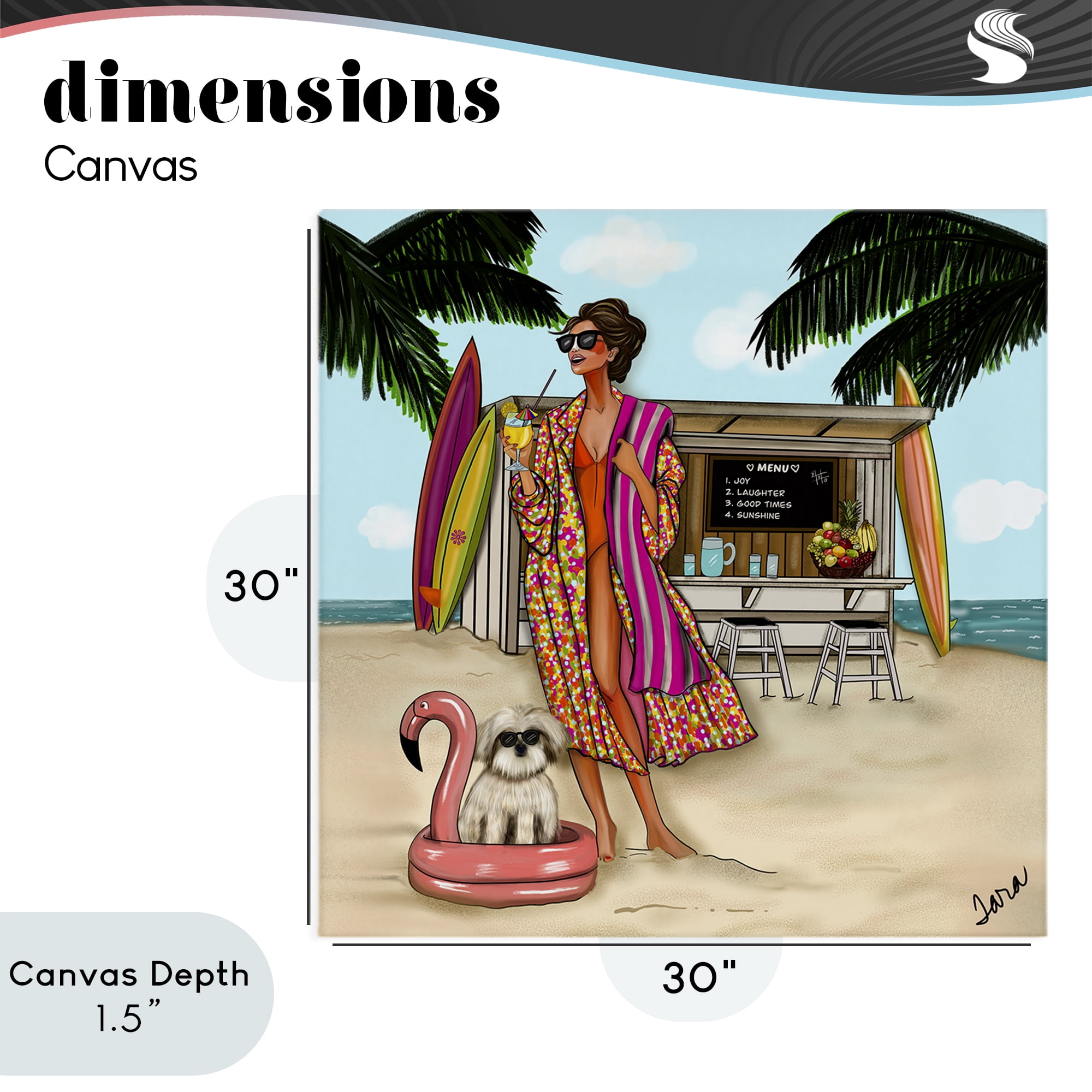 Stupell Industries Beach Girl in Summer Sun Canvas Wall Art, design by Tara Boone