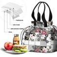 thumbnail image 4 of Pioneer Flower Drawstring Lunch Bag Women - Drawstring Lunch Bag Insulated for Work Office - Stain-Resistant Large Lunchbags for Women with Multi-Pockets, 4 of 6