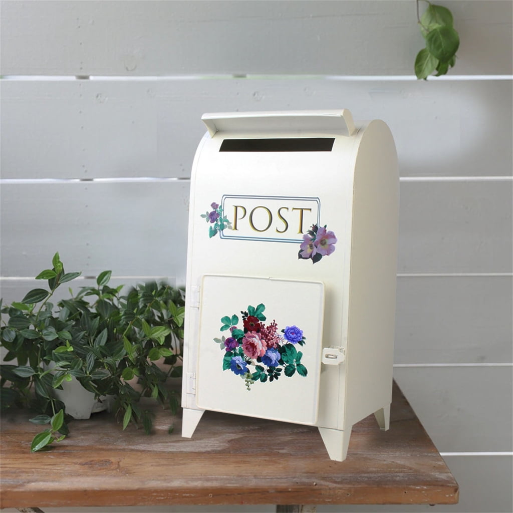 Sinyiin Historical European Mailbox for Yard Decoration External Use Strong Metal Build Extra Large Capacity Easy Fixing Design